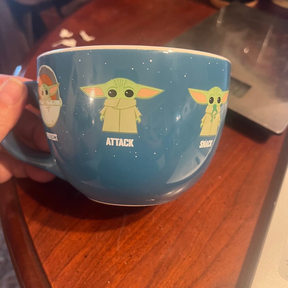 Baby Yoda Extra Large Coffee Cup mug Protect/Attack/Snack/Protect/Attack/Snack
